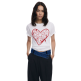 Desigual T-shirt with embossed hearts "White"