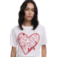 Desigual T-shirt with embossed hearts "White"