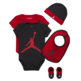 Jordan JHN Jumpman Infants Hat/Bodysuit/Bootie and Bid 5-Pc Set "Red-Black"