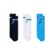 Jordan Kids Diamond High Crew Socks (3 Pairs) "University-White-Blue-Navy"