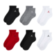 Jordan Kids JDB Everyday Essentials Ankle 6 PPack Socks "Gym Red"