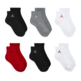 Jordan Kids JDB Everyday Essentials Ankle 6 PPack Socks "Gym Red"