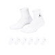 Jordan Kids JDB Everyday Essentials Ankle 6 PPack Socks "White"