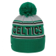 New Era NBA Boston Celtics Knit EG Wordmark Beanie Pom-pom
