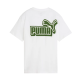 Puma ESS LOGO LAB Relaxed Back Graphic Tee B "White-Earthy Green"