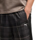 Puma T7 Relaxed Tartan Woven Track Pants op " Black"
